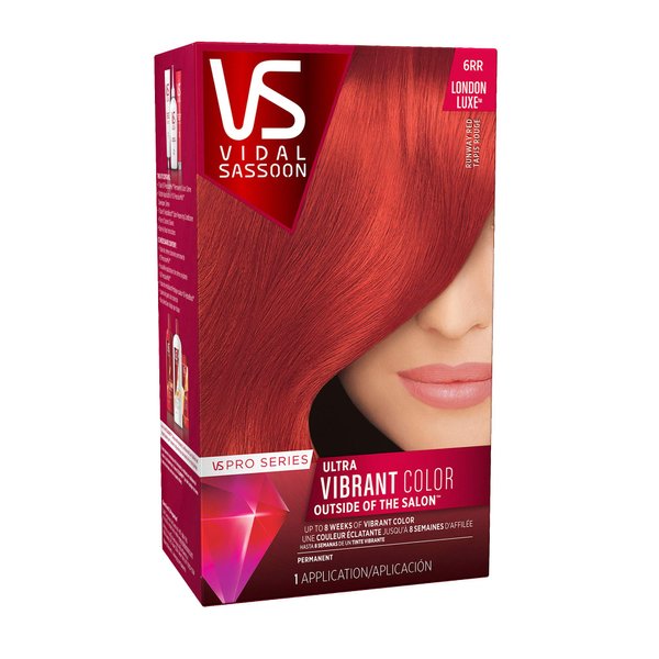 Vidal Sassoon Pro Series Permanent Hair Dye, 6RR Runway Red, Pack of 1