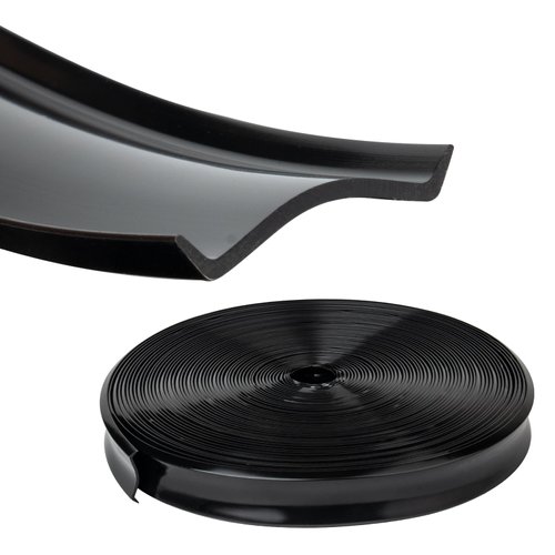 1" RV Vinyl Insert | RV Vinyl Trim Insert | RV Roof Trim | Insert Molding Trim Screw Cover RV Camper Travel Trailer(50',Black)