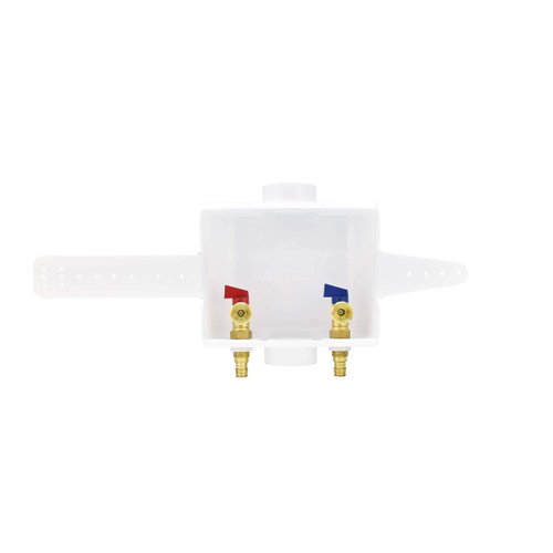 Eastman 60260 Center Drain Washing Machine Outlet Box, 1/2 inch, White, 1/2 in. Expansion PEX Connection