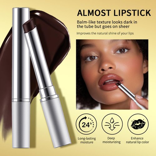 SHEEYOON Tinted Lipstick Black Honey, Hydrating Sheer Formula Lip Balm, Natural Glossy Finish (Black honey, 1 PC)