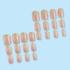 AZPEPSI French Tip Press on Nails Short Square Fake Nails Gold Glue On Nails Nude False Nails with Design Glossy Acrylic Nails Press Ons Reusable Oval Nails for Women Girls Manicure 24pcs