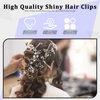 Rustark 40 Pcs Black Crystal Hair Pins Rose Flower Rhinestone Hair Clips U Shaped Hair Pins Bobby Pins Bun Hairpins for Wedding Bridal Women Hair Jewelry Accessories with Storage Case