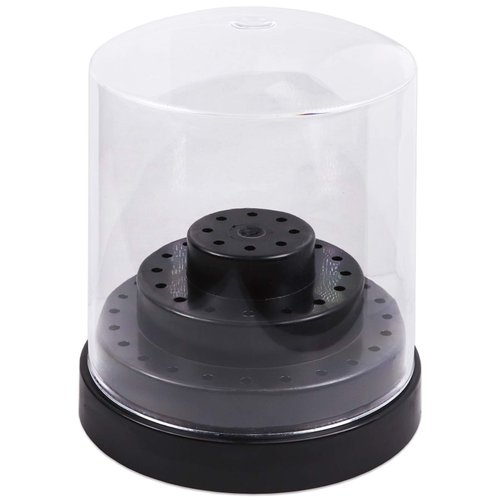 PANA Nail Drill Bit Holder 48 Holes Stand Display Organizer Black - Dust Proof Storage Container Box Case Tools for Home Use or Nail Salon