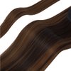 OMGREAT 28 Inch Clip in Ponytail Extension Wrap Around Straight Synthetic Hair Extensions for Women (Dark Brown Mix Light Auburn)