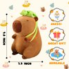 Valentines Day Gifts for Kids, 9.8in Capybara Plush Cute Capybara Stuffed Animals with Turtle Backpack, Kawaii Capibara Plushie Toys Animals Pet Doll Soft Hugging Pillow for Boys Girls Birthday Gift
