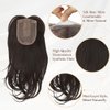 UDU Hair Toppers for Women with Thinning Hair Synthetic Hair Toppers Hair Pieces for Women Ladies Dark Brown Highlights Muti-layer Long Straight Wavy Clip in Wiglets with Fringe bangs