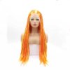 melody wig Yellow/Orange Mixed Color Braid Wigs Synthetic Braid Lace Front Wigs For Women Hair Bright Color Wig Heat Resistant Fiber Long Braiding Hair …