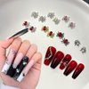 30Pcs Halloween Nail Charms 3D Spider Nail Charm Gold Silver Spider Nail Red Jewelry Gems Shiny Alloy Designs Goth Nail Charm Nail Set for Women Acrylic Nails Supplies DIY Horror Nail Art Decorations