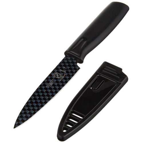 Mercer Culinary Non-Stick Paring Knife with ABS Sheath, 4 Inch, Black, 1 Pack