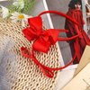 EYEOO 2PCS Red Bow Headbands Set for Women Big Knotted Headbands Grosgrain Ribbon Hair Bows Cute Hair Hoop Top Knot Turban Hair Headband for Girls Teens Party Cosplay Decoration Hair Accessories