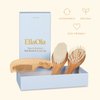 EllaOla Baby Hair Brush & Comb Set from Natural Bamboo - 3 Piece Set with Ultra Soft Bristle Cradle Cap Brush, Massage Hair Brush, Bamboo Comb for Toddlers, Newborns & Infants I Baby Registry Gift
