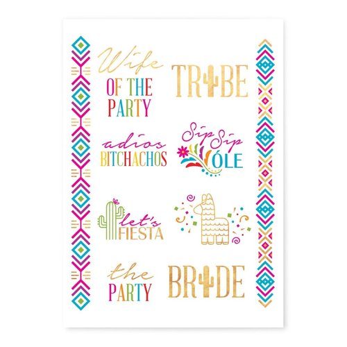 Weddingstar Gold Bachelorette Party Temporary Tattoos - Final Fiesta