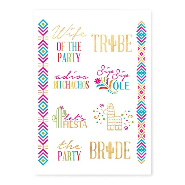 Weddingstar Gold Bachelorette Party Temporary Tattoos - Final Fiesta
