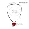 Fuqimanman2020 Y2K Big Heart Pendant Necklace Chunky Glass Puffy Heart Necklace Trendy Jewelry for Women Girls-0.94" Red Heart