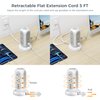Flat Plug Power Strip Tower, TESSAN Ultra Thin Retractable Extension Cord 5 FT, Surge Protector 11 Outlets with 3 USB Charging Station, 1050J, Office Supplies, Desk Accessories, Dorm Essentials