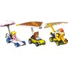 Hot Wheels Mario Kart Vehicle 3-Pack Set of Toy Cars with Gliders Inspired by Tanooki Mario, Princess Peach and Bowser