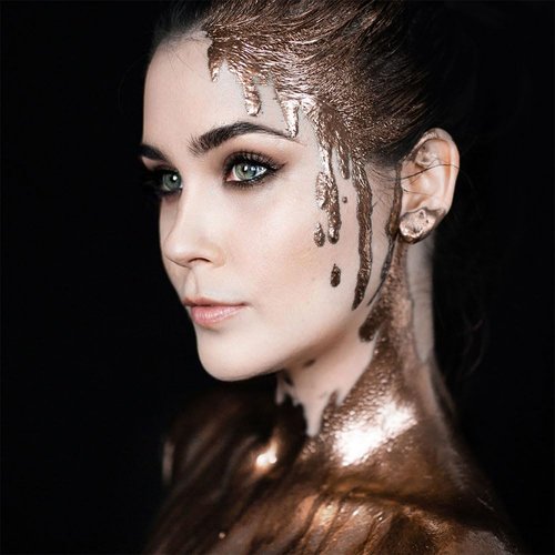 Mehron Makeup Metallic Powder | Metallic Chrome Powder Pigment for Face & Body Paint, Eyeshadow, and Eyeliner .75 oz (21 g) (Bronze)