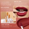 5 Colors Matte Non-Stick Cup Lip Gloss Makeup Set，Waterproof Nude Red Tint Lip Mud Girls Makep，Long Lasting Lipstick Korean Matte Lip Gloss Lips Stain Liquid Lipstick Gift Box Cosmetics Makeup