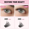 DEFSAP False Eyelashes,120pcs Individual Eyelash Clusters False Eyelash Extensions Natural Look Reusable Adhesive Black Ultra Thin Band DIY Eyelash Extensions (14mm)
