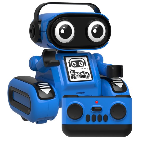 Hasviey Robot Toys for Boys, Rechargeable Remote-Controlled Robot for Kids 6-8, RC Robots with Auto-Demo, Record, Repeat, Dance Moves, Music, Flexible Head & Arms, Gift Ideas for Birthday Xmas - Blue