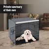 Pet Prime Dog Crate Cover for Wire Cages 24 Inch Indoor Breathable Polyester Pet Kennel Cover Machine Wash & Dry Double Door Small (Cover Only)