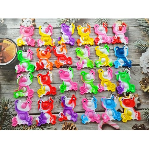 HOZKEAP 24 Packs Bulk frogs Push Fidget Bubble Mini Pop Fidget Kids Birthday Party Favors Supplies and Classroom Students Bubble Prize