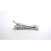 Generic 2 small silver metal crystal alligator hair pin clip barrettes fine thin hair