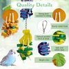 Hamiledyi Natural Wood Block Bird Cage Toys Parrot Chewing Toy Orange&Apple& Banana&Grapes Shaped Hanging Foraging Toy for Small&Medium Birds Parakeets Cockatiels,4pcs