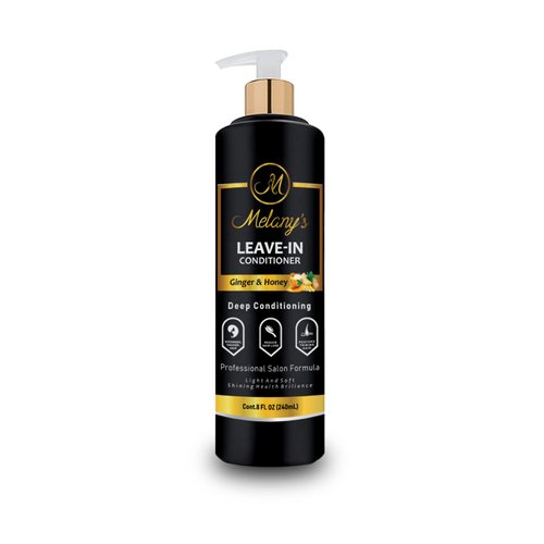 Melany's Hair Growth Leave-In Conditioner, Ginger & Honey, Anti-Thinning and Regrowth Support, Daily Hydrating, Strengthening, Volumizing Fuller Hair Natural Herb Treatment