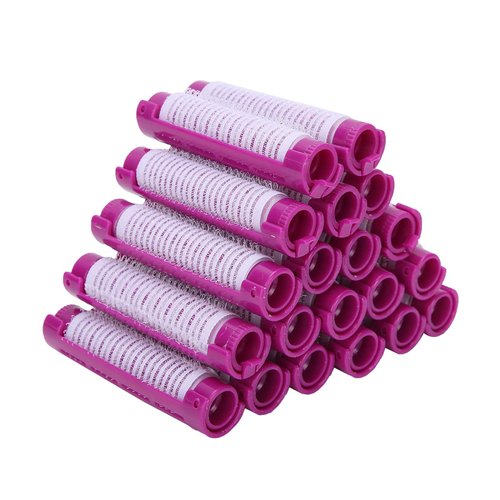 Fluffy Korean Perming Rod Rollers, 20pcs Hair Curling and Styling Kit for DIY Root Perm (Purple)