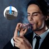 FANKAI Cigar Lighter with Cigar V Cutter, Cigar Punch Accessories, Refillable Torch Lighter Double Jet Flame,Windproof Butane Lighters for Smoking,Cigar Gift for Men (Butane Not Included) (Gray)