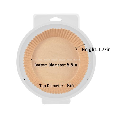 OOTDAY Air Fryer Paper Liners, 100Pcs Round Parchment Paper, Cooking Non-Stick air fryer accessories, Frying Pan, Oil-proof Air Fryers for 2-4 QT Air Fryer Baking Roasting Microwave(6.5")