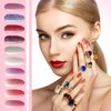 Maitys 336 Pieces 24 Sheets Full Wrap Nail Polish Strips Stickers Self-Adhesive Gel Nail Strips Art Decals with Nail File for Women DIY Nail Decorations(Elegant Style)