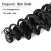 Deep Wave Bulk Human Hair for Braiding 1 Bundle 50g 16 Inch No Weft 10A Brazilian Virgin Curly Human Hair Extensions for Boho Braids Wet Wavy Human Braiding Hair (16",1B)