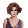 Rugelyss Ginger Short Wavy Wigs with Bangs Curly Auburn Hair Wig Synthetic Wigs for Women for Cosplay or Halloween
