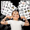 96 PCS Funny Race Car Checkered Flag Black and White Temporary Tattoos Sticker Birthday Party Decorations Supplies Favors Gifts Boys Girls Men Women Cute Racing Fake Tattoo School Prizes Carnival
