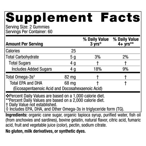 Nordic Naturals Nordic Omega-3 Gummies, Tangerine - 120 Gummies - 82 mg Total Omega-3s with EPA & DHA - Non-GMO - 60 Servings