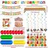 78 Pcs Building Block Birthday Party Supplies Birthday Party Decorations Include Happy Birthday Banner, Building Block Swirls, Table Cover, Cake Toppers, Cupcake Toppers, Balloons for Boys Girls Kids