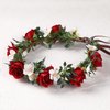 KorViSHOW Rose Hair Flower Crown - Girl Flower Crown Decoration Rose Celebration Round Flower Head Bride Bride Bride Wedding Renaissance Festival Party Birthday Ball Photo Accessories