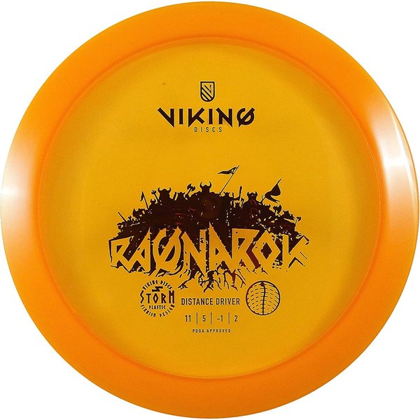 Viking Discs Ragnarok Storm Plastic | Multi-Purpose Disc Golf Driver | Intermediate Disc Golf Driver (173-176g, Orange)