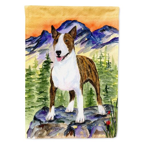 Caroline's Treasures SS8167GF Bull Terrier Garden Flag Mailbox Flag Decorative Yard Flag Banner Outside Patio Artwork Yard Flower Beds, Garden Size, Multicolor