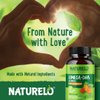 NATURELO Vegetarian DHA and Omega 3 Supplement from Algae and Chia Seed Oil for Heart, Brain and Joint Health - No Fish, Gelatin, or Artificial Sweeteners - 60 Gummies