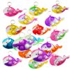 Roaqua 100 Packs Bulk Whale Mini pop Fidget Backpack Keychain，Birthday Party Favors,summer Students Bubble Prize gifts boy and Little Girl,Kids