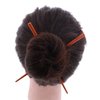 2 Sets of Wooden Hair Sticks Chopsticks - Orange & Yellow