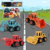 Extrapins 4Pcs Friction Powered Construction Truck Toys Vehicles,Construction Toy Set, Push and Go Construction Sand Truck Toys,Truck Toys for Kids Boys Girls