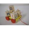 Bird , Parrot Training Toy Removable Spinning Blocks on a Pull Wagon by Bird Trainers
