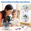 Walking Husky Barking Dog Toy for Child Kid Licking Talking Dog with Leash, Interactive Puppy that Barks Tail Wagging Plush Robot Dog Singing Electric Pet Pretend Dog Dress Up Christmas Boy Girl Gift