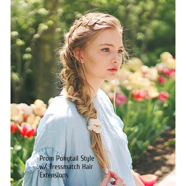 Tressmatch® 16”-18" Remy Clip in Human Hair Extensions Thick to Ends Ombre/dip Dye Full Head Set Medium/Chestut Brown/Caramel Honey Blonde 9 Pieces [4.6oz/130grams]