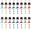 Kathfly 48 Sets Christmas Snowman Stick Ornament Craft Kit Snowman Hats for Crafts Hanging Christmas Ornaments Craft Bulk for Kids Winter Xmas Holiday DIY Classroom Home Activities