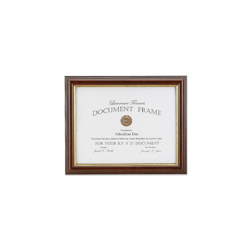 Lawrence Frames 185181 Walnut and Gold Document Picture Frame, 8.5x11